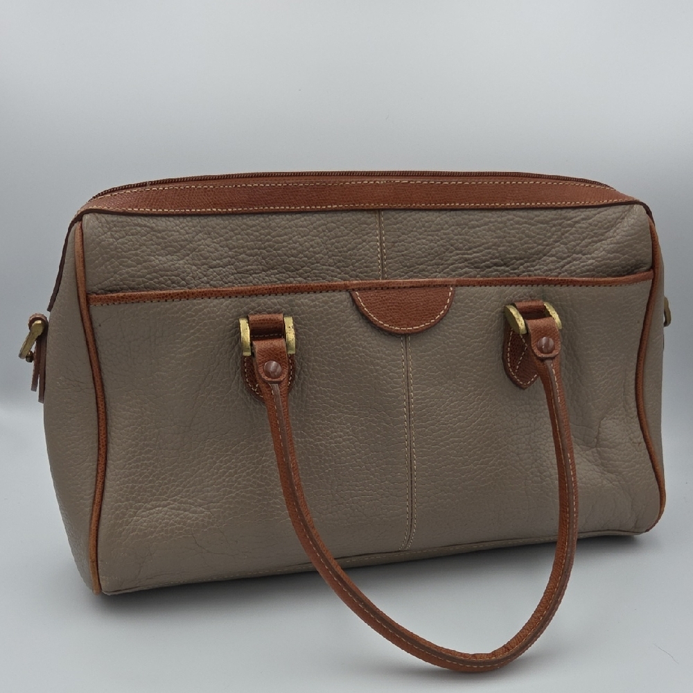 Elegant Brown and Tan Leather Handbag